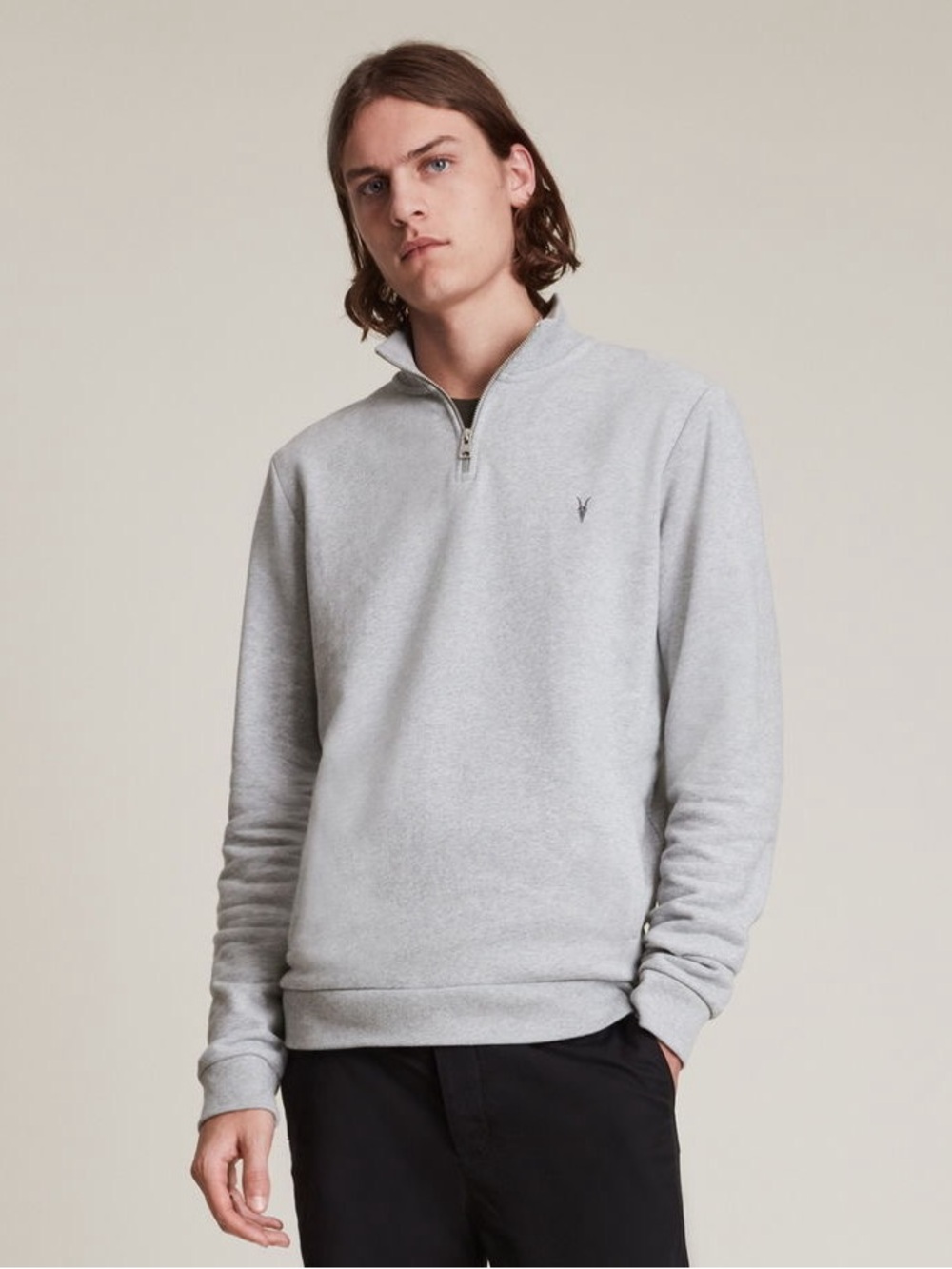 ALLSAINTS Raven Half Zip Funnel Neck Sweatshirt- NWOT Sz XS